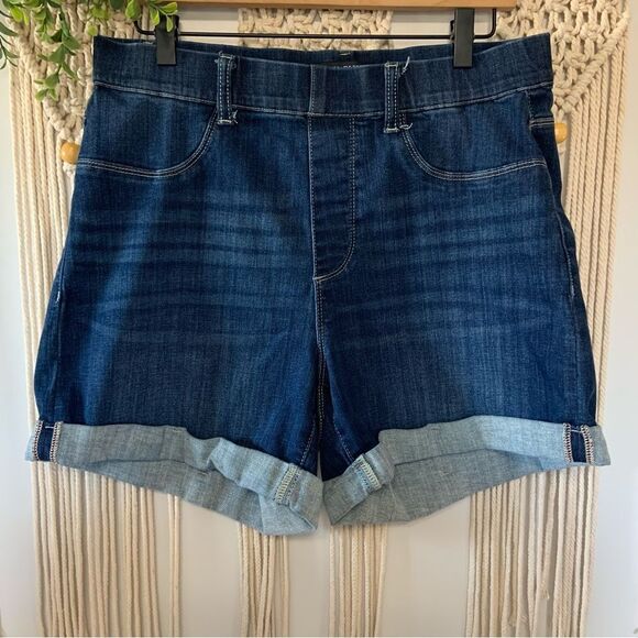 Judy Blue Pants - JUDY BLUE High Rise Pull On Cuffed Shorts Blue 1XL